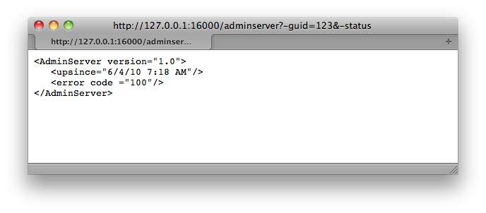 Admin Server Uptime Screenshot